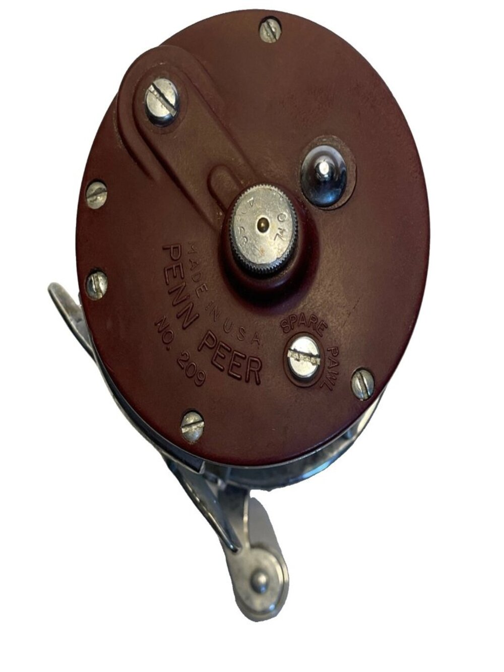 Penn Peer 209 Fishing Reel Vintage Level Wind Conventional Trolling Maroon USA